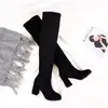 Botas de inverno femininas moda confortável plus algodão bota quente casual sexy Flock Zip salto alto preto mujer c96 230801