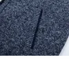 Herrtröjor Autumn Winter Men's Sweater Coat Faux Fur Wool Sweater Jackets Män blixtnedslagare Stickat tjockt kappa Varm casual Knitwear Cardigan J230802