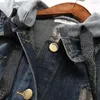 Kadın Ceketleri 2023 Denim Ceket Kapşonlu Vintage Jeans Kadın Koreli Nakış Sıraslı Ceket Vese Jean Femme D883C KJ2568