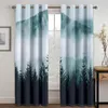 Curtain Black And White Forest Landscape Clouds Natura Leaf Thin Windows Curtains For Living Room Bedroom Decor 2 Pieces