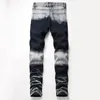Jeans da uomo sopra il ginocchio Split Gradient Elastic Slim Fit Panel Pantaloni in denim Street Dress Casual Cotton Hip Hop Fashion