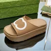 gglies gc guiii designer slides mulheres plataforma sandália preto bordado sliders chunky mule piscina chinelo flip flops fundo grosso slide verão praia 2lgp