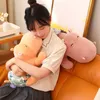 27/40/55cm Lovely Stuffed Hippo Plush Toys Cute Lying Sleeping Animal Hippo Cushion Throw Pillow for Kids Birthday Gifts