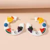 Baumelnde Ohrringe Stil weiblich Sommer süßes Mädchen Herz Acryl koreanische Version Hit Farbe kleine frische süße Emo Hoops für Frauen