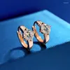 Stud Earrings SpringLady2023 S925 Silver Earstuds Female High End Classic Four Claw D Color 50 Point Earbuckle