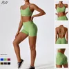 Ensembles actifs femmes été Sport costume ensemble de gymnastique Sexy soutien-gorge sans couture Shorts entraînement course vêtements porter athlétique Yoga