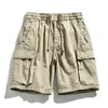 Shorts masculinos homens verão marca vintage clássico macio algodão casual bolsos carga outwear moda sarja plus size 230802