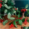 Décorations De Jardin 2M Plante Artificielle Faux Baies Rouges Rotin De Noël Diy Guirlande Guirlande Arbre De Noël Ornements Suspendus Home Living Dhkvo