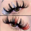 Faux Cils 20mm25mm Couleur Faux Cils Glitter Vison Cils Extension 5D Rose Bleu Fluffy Cruelty Free Lash couleur rouge Gros Maquillage x0802