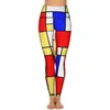 Active Pants De Stijl Leggings Mod 60s Mondrian Style Design Yoga Taille Haute Workout Legging Lady Respirant Élastique Sport Collants