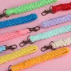 Keychains 2pcs Vintage Twist Cotton Rope Keychain Women Temperament 12 Colors Car Bag Key Ring Braided Chain For Jewelry