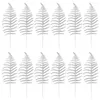 Decorative Flowers Never Withering Leaves Exquisite Simulated For Christmas Weddings 12pcs Golden Silver Color Flash Diy Party