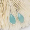 Baumelnde Ohrringe, elegante böhmische dreieckige Form, Amazonit-Wathet-Naturstein, Geschenk für Frauen im Großhandel