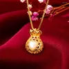 Подвесные ожерелья, внедренные золотом нефритовой кошелек, моделирование кошелька для сердца мед.