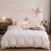 Bedding Sets Nordic Style Embroidery Floral Duvet Cover Bed Sheet And Pillowcase AB Side Quilt Weave For All Seasons