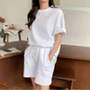 Women's Tracksuits Casual Sets Summer 2 Piece Womens Outfits Tracksuit White Tops And Shorts Loose Two Set