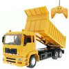 ElectricRC Car RC Car Dump Truck Vehicle Toys for Children Xmas Födelsedagspresenter Gul färg Transportör Engineering Model Beach Toys 230801