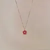 Chains Luxurious Temperament Gentle And Design Drop Glaze Zircon Pink Small Peach Necklace Women's Color Fast Simple