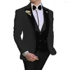 Men's Suits Burgundy Men Slim Fit One Button 3 Pieces Wedding Grooms Tuxedos (Jacket Vest Pants) Dinner Prom Dress Wear