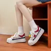 Lace-Up Woman Designer Shoes Top Women Casual Fashion Black Design Red Yellow Girls Womens Party Play Style Trainers Leather Platform Sneakers Size Eur 35-40 Er