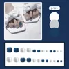 False Nails 24pcs 발가락 전체 덮개 및 견고한 파손 된 다이아몬드 인공 가짜 발톱 아크릴 네일 아트 팁 매니큐어 도구