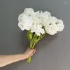 Decorative Flowers Carnation Artificial Flower Creative Finished Handmade Crochet Wool Hand Knitting Fake Bouquet Mother'S Day Woman Gifts