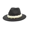 Chapeaux à large bord seau grosse perle fedora chapeau laine jazz chapeaux de fête dames hommes haut Panama 230801
