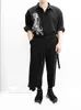 Men's Pants Casual Wide Legs Skirt Spring And Autumn Black Irregular Asymmetric Design Large Size Fashion