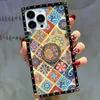 Mobiltelefonkisten Luxus Glitzer Vintage Blumenabdeckung Square Plaid Hülle für Samsung Galaxy S23 S22 Ultra S20 S21FE A13 A52S A53 A54 A51 Cover Fund L230731