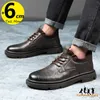 Dress Shoes Business Men Oxford Leather Elevator Lift Sole Man Height Increase Insole 6CM Office Daily Life British 230801