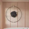 Relógios de parede Relógio de luxo nórdico Design moderno Silencioso Grande Decoração criativa Relógio Woodbig Casa de banho Decoração de casa ZY50GZ