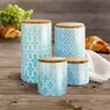 Arabesque Blue 4 Pieces Canister Set