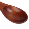 Spoons 5Pcs Wooden Spoon Honey Tea Soup With Hook Dessert Cooking