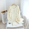 Women's Sleepwear Pajamas Autumn Spring Long Sleeve Soft Set Cute Butterfly Cartoon Pyjama Woman Home Nightwear Cardigan