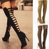 Boots Sexy Black Women s Long Women Autumn Heels Shoes Over The Knee Thigh High Heel Female Woman Summer Stretch Boot 10cm 230801