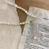 Choker Korean Vintage Natural Pearl Necklace Women's French Baroque Freshwater Pendant Jewelry Goth