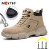 Bottes hiver travail chaussures de sécurité hommes Anti smash Anti stab baskets bout en acier mâle botte indestructible 230801