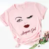 Damen-T-Shirts, T-Shirts für Damen, April/Mai/Juni/Juli/August, Mädchen-Grafikdruck-Shirt, Geburtstagsgeschenk, rosa T-Shirt für Damen