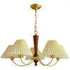 Lustres Nordic Designer En Bois Lampe Suspendue En Laiton Art Pendentif Lumières LED Lustre Vintage Décor À La Maison Intérieur Salon Cuisine Lustre