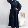 Ethnic Clothing Ramadan Satin Abaya Closed Hijab Dress Turkey Muslim Plain Basic Abayas For Women Dubai Long Dresses Islamic Clothes Kaftan