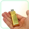 Capacidade real Golden USB Flash Drive 32 GB Bullion barra de ouro caneta flash stick drives16gb 8 GB 4 GB Presente criativo USB209677015