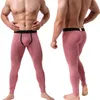 Sous-vêtement thermique pour hommes Long Johns Sexy U Convex Penis Pouch Leggings Tight Men Home Sheer Lounge Pants Gay Sleepwear Underpants 230802