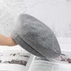 ベレー帽新しい秋/冬のウールソリッドカラーベレー帽子用性パーソナリティレトロフラットトップ画家ハットY23