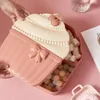 Plakalar Kek şeklindeki depolama kutusu sevimli konteyner sınıfı plastik cupcake atıştırmalık ikindi çayı için 5 bölmeler