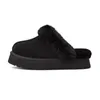 Diskette tofflor glider designer sandaler män kvinnor päls skjutreglage slip-on flip flops kastanj svart juni dyster kol röd rosa mens toffel glid sandal scuffs 35-42