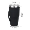 UPS återanvändbara hanterar iskaffekopphylsa Neoprenhylsor Cups Holer med handtag för 30oz -32oz Tumbler Water Bottle Mug Cover Pouch Stora Dunkin Donuts 8.2