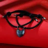 Bracelets porte-bonheur 2 pièces/ensemble amour magnétique attire Couple collier amitié coeur pendentif facettes saint valentin cadeau bijoux