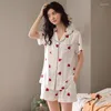 Pigiama da notte da donna Completo da pigiama in seta satinata Pigiama da donna Abbigliamento da casa casual da notte femminile