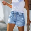 Active Shorts For Women Sexy Casual Stretchy Denim Mid Rise Ripped Rolled Wide Leg Pants High Waist Jag Cords