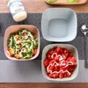 Schalen umweltfreundlich unzerbrechlich für Küche Multifunktionales Tischgeschirr Obstschale Quadratplastik Salatmittel Vorräte